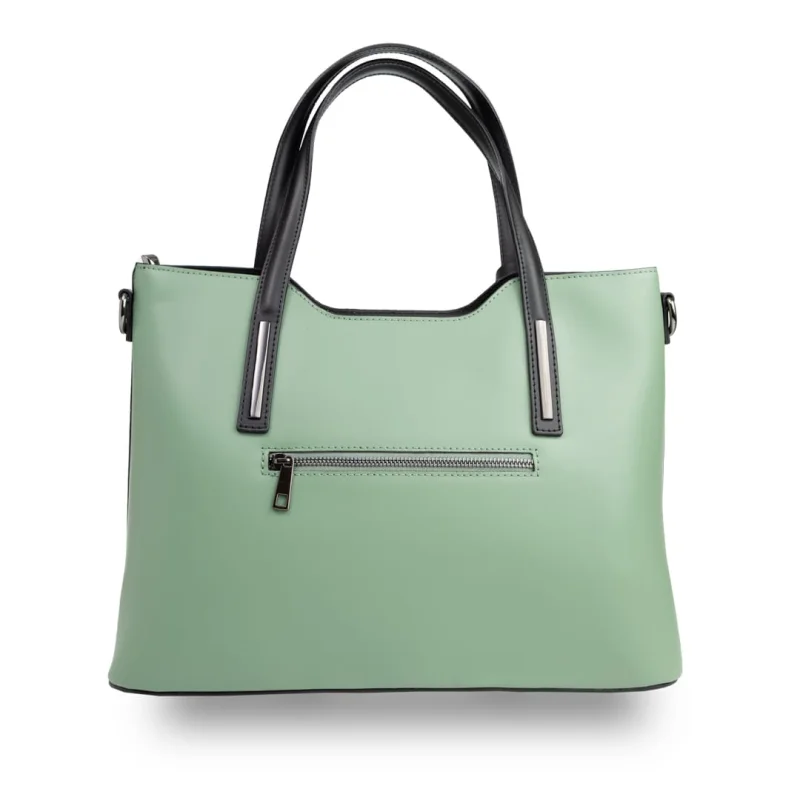 Geantă damă din piele naturala verde menta Design Lover