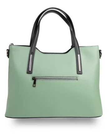 Geantă damă din piele naturala verde menta Design Lover