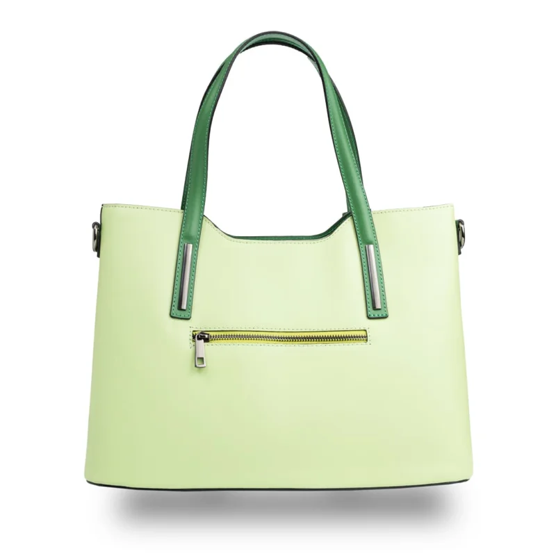 Geantă damă din piele naturala verde lamai Design Lover