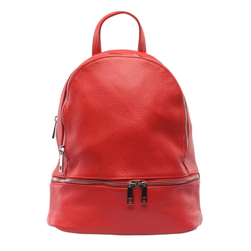 Rucsac damă din piele naturala rosu Suede