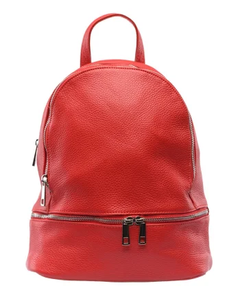 Rucsac damă din piele naturala rosu Suede