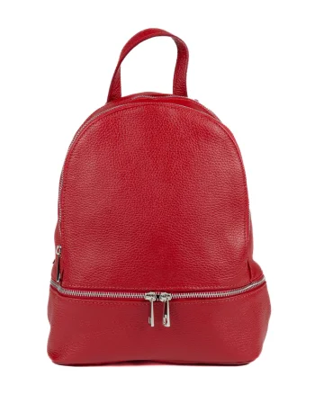 Rucsac damă din piele naturala rosu-inchis Suede