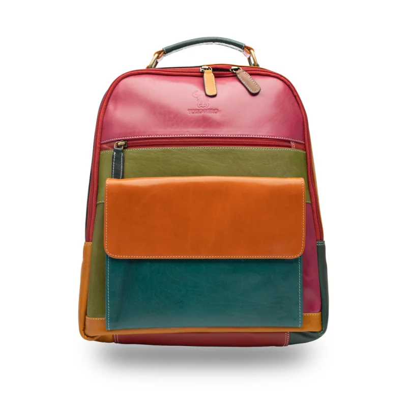 Rucsac damă din piele naturala multicolor Misty