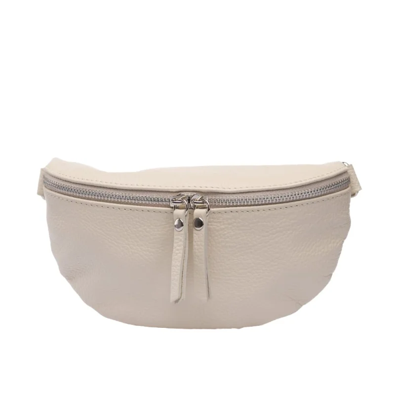 Borsetă damă din piele naturala bej Waist Glam