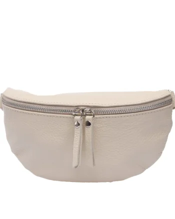 Borsetă damă din piele naturala bej Waist Glam