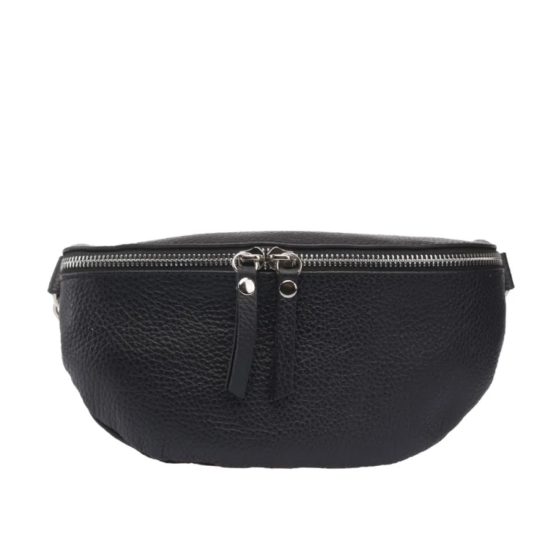 Borsetă damă din piele naturala neagra Waist Glam