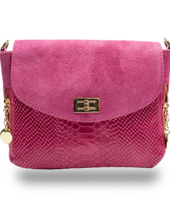 Geantă damă din piele naturala fucsia Berenice