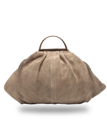 Geantă damă din piele naturala taupe Monica