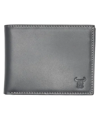 Portofel barbati din piele naturala gri Muselles Eyelet