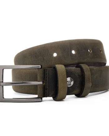 Curea barbati din piele naturala verde Olive - 110 cm