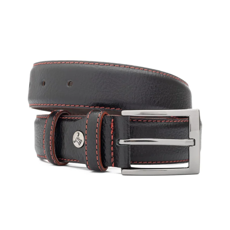 Curea barbati din piele naturala negru Red Line - 110 cm