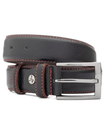 Curea barbati din piele naturala negru Red Line - 110 cm