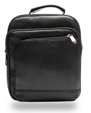 Geanta barbati din piele naturala neagra Oliver