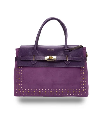 Geantă damă din piele naturala violet Mira