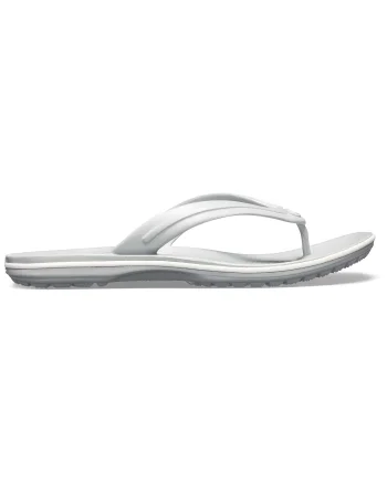 Slapi Crocs Crocband Flip Gri - Light Grey/White