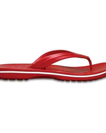 Slapi Crocs Crocband Flip Rosu - Pepper/White