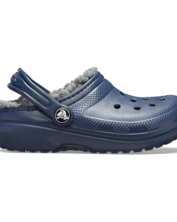 Saboti Crocs Classic Lined Kids Albastru - Navy/Charcoal