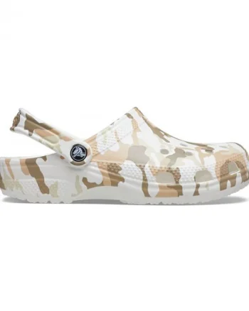 Saboti Crocs Classic Printed Camo Clog Alb - White/Multi