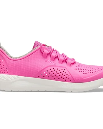 Pantofi Crocs Kids' LiteRide Pacer Roz - Electric Pink/White