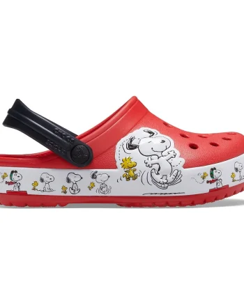 Saboti Crocs Fun Lab Snoopy Woodstock Clog Rosu - Flame