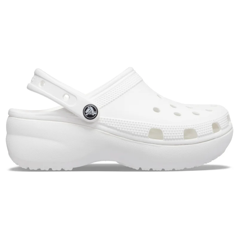Saboți Crocs Women's Classic Platform Clog Alb - White