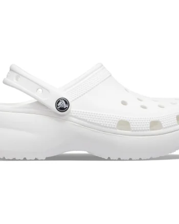 Saboți Crocs Women's Classic Platform Clog Alb - White