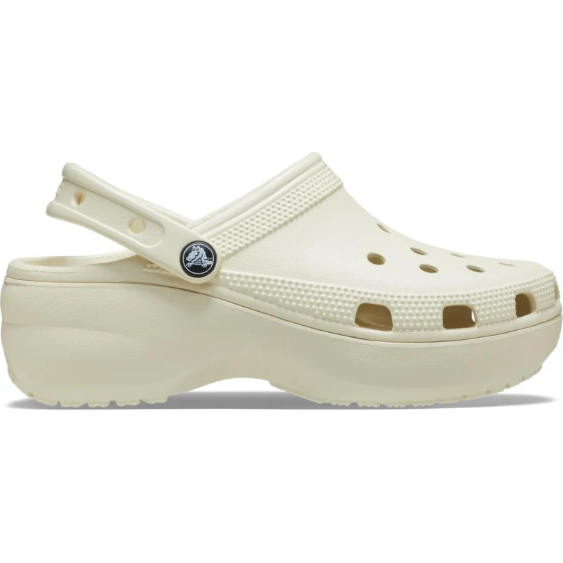 Saboți Crocs Women's Classic Platform Clog Bej - Bone