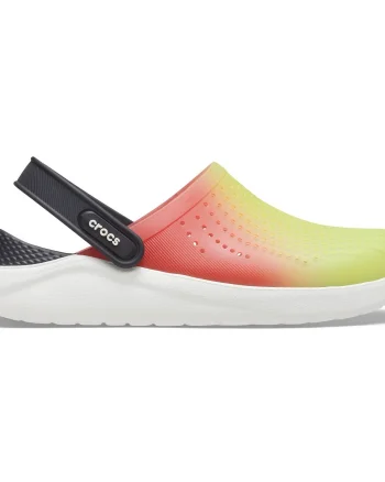 Saboți Crocs LiteRide Color Dip Clog Multicolor - Lime Punch/Scarlet/Almost White
