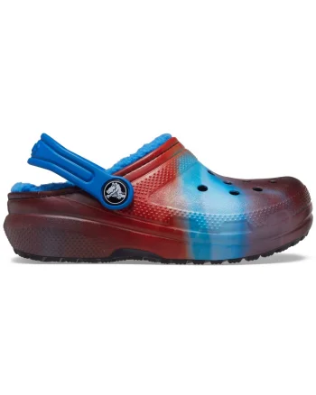 Saboți Crocs Kids' Classic Lined Out of this World Clog Albastru - Bright Cobalt