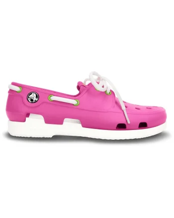 Pantofi Crocs Kids' Beach Line Lace Boat Shoe Roz - Fuchsia