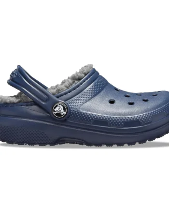 Saboti Crocs New Classic Lined Clog Kids Albastru - Navy/Charcoal