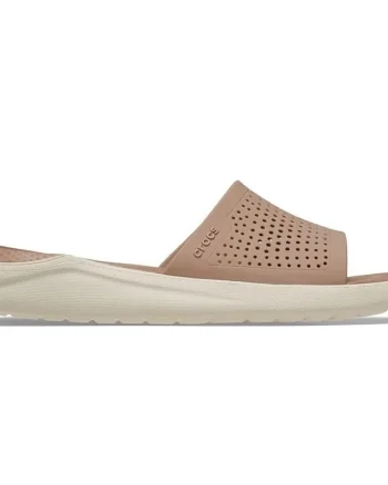 Papuci Crocs LiteRide Slide Maro - Latte/Stucco