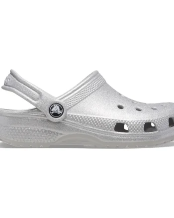 Saboti Crocs Classic Glitter Clog Kids Gri - Silver Glitter