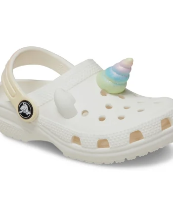 Saboti Crocs Classic Toddler I Am Rainbow Unicorn Clog Alb - Chalk