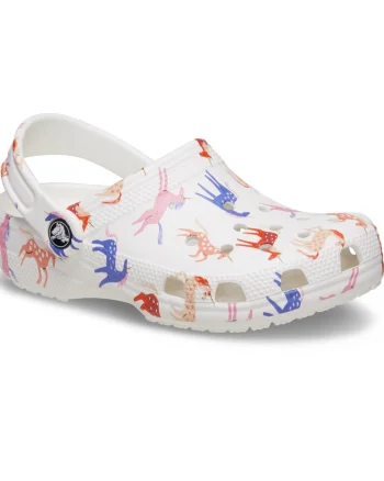 Saboti Crocs Classic Toddler Character Print Clog Alb - Unicorn