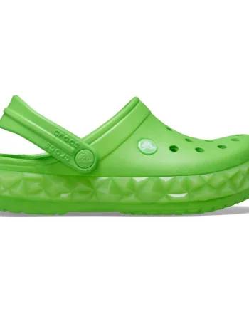 Saboti Crocs Crocband Geometric Glow In the Dark Band Clog Kids Verde - Green Slime