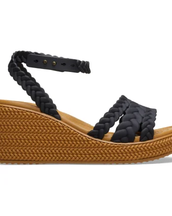 Sandale Crocs Brooklyn Woven Ankle Strap Wedge Negru - Black