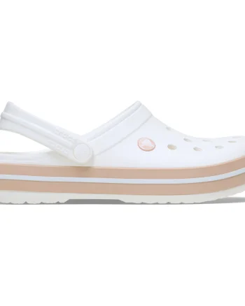 Saboti Crocs Crocband Alb - White/Pink Caramel