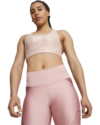 Bustiera femei Puma Mid Impact 4keeps Graphic Bra Pm Future 52441803