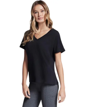 Tricou femei Skechers Pima V-Neck Tee TP130-BLK