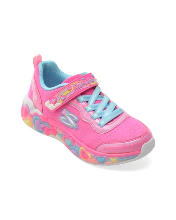 Pantofi sport SKECHERS roz, ETERNAL HEART LIGHTS, din material textil