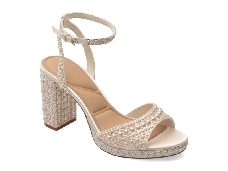 Sandale elegante ALDO albe, ALLURING 110, din piele ecologica