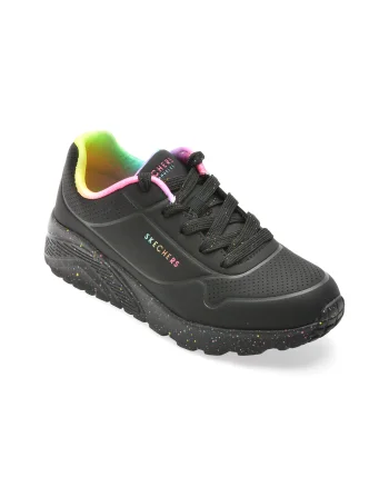 Pantofi sport SKECHERS negri, UNO LITE, din piele ecologica