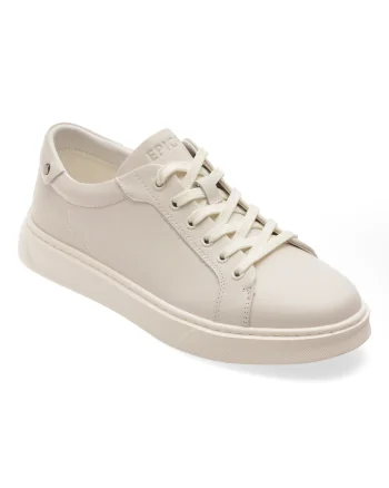 Pantofi sport EPICA albi, 59960, din piele naturala
