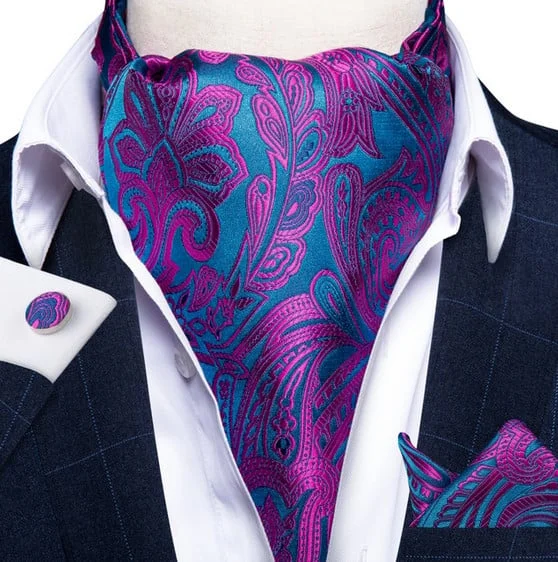 Set cravata / esarfa Ascot + batista + butoni, model 18