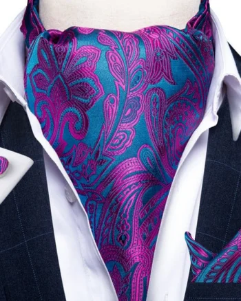 Set cravata / esarfa Ascot + batista + butoni, model 18