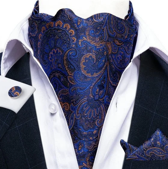 Set cravata / esarfa Ascot + batista + butoni, model 32