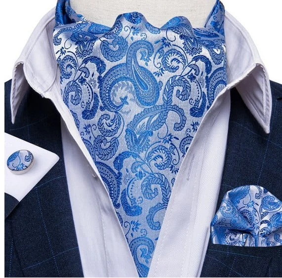 Set cravata / esarfa Ascot + batista + butoni, model 30