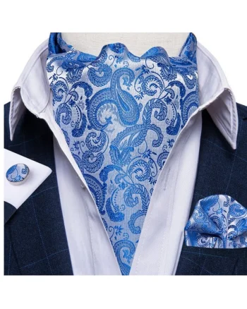Set cravata / esarfa Ascot + batista + butoni, model 30