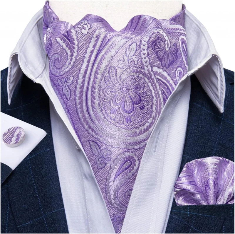 Set cravata / esarfa Ascot + batista + butoni, model 84